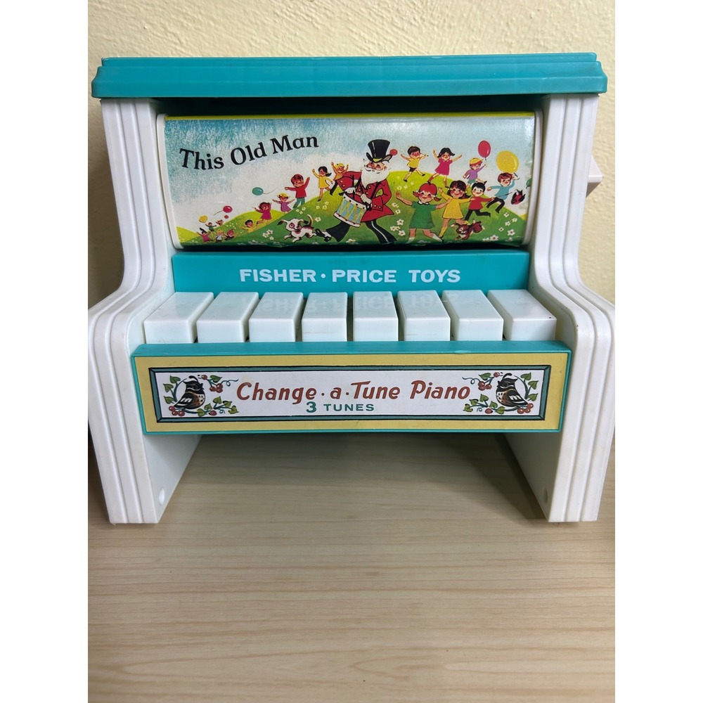 Fisher Price Change-a-Tune Piano Musical Toy 3 Tunes 2010 Mattel Retro 1969